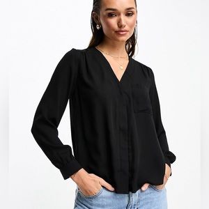 ASOS Black Long Sleeve Work Top